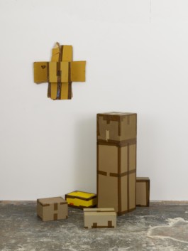 Studio Still Life, 2011, oil on wood, mutable size, studio installation 