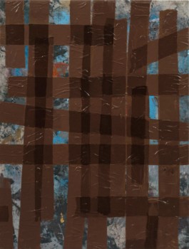 Übermalung, 2012, oil on dirt towel, 74✕55 cm 