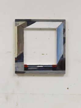 Weisser Laster, 2010, oil on stretcher frame, 25✕25✕2,5 cm, studio installation 