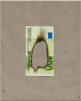 Untitled (Asche), 2014, acrylics on canvas, 30✕24 cm 