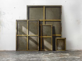 ROHSTOFF (Triptych I), 2010, oil on canvas, 220✕238✕28 cm, studio view Düsseldorf 2010 