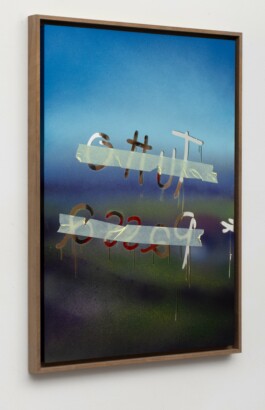 WMTP, 2023, acrylics and oil on mirror, 70 x 50 cm, framed 