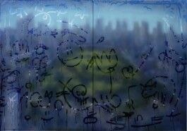 NYWP 2023, acrylics, oil and resin on canvas, 140 x 200 cm, diptych 